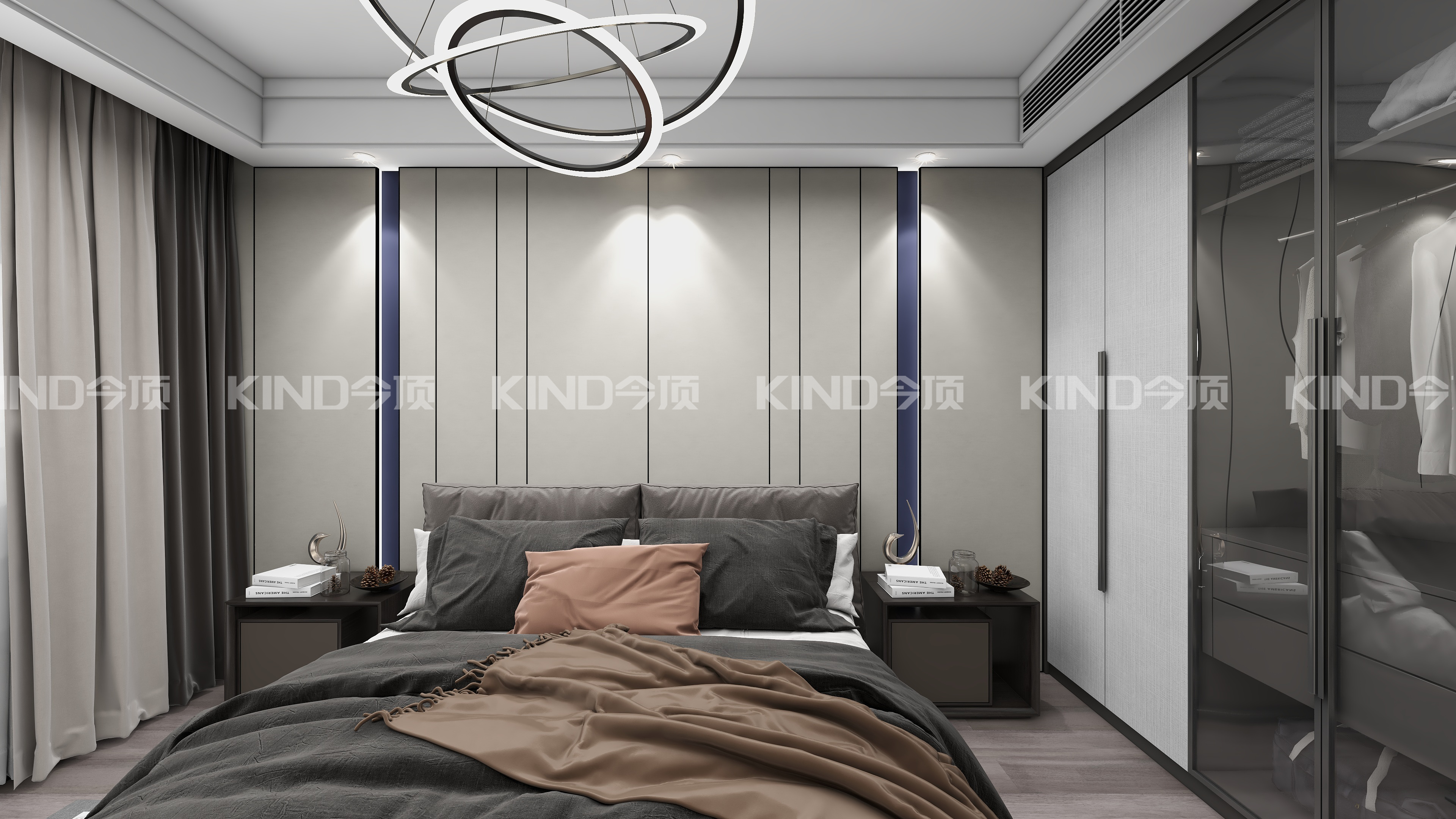 新中式臥室背景